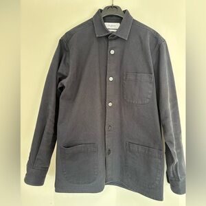 Schnayderman men’s navy twill over shirt size 15.5